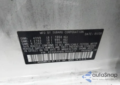 2020 Subaru Impreza Premium из США, поврежденный, VIN 4S3GKAV66L3606417